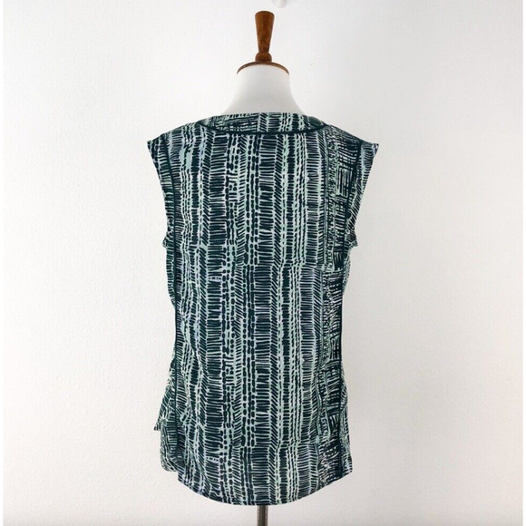 NWOT‎ Halogen Nordstrom Green Patterned Sleeveless Blouse XL - Picture 3 of 16
